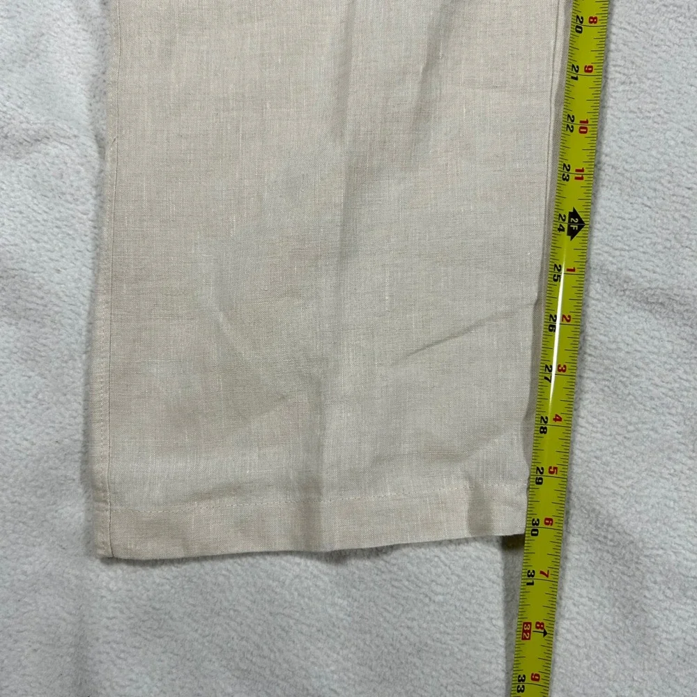 Linen Drawstring Straight Leg Pants 40x32 Tasso Elba Islands Beige Light